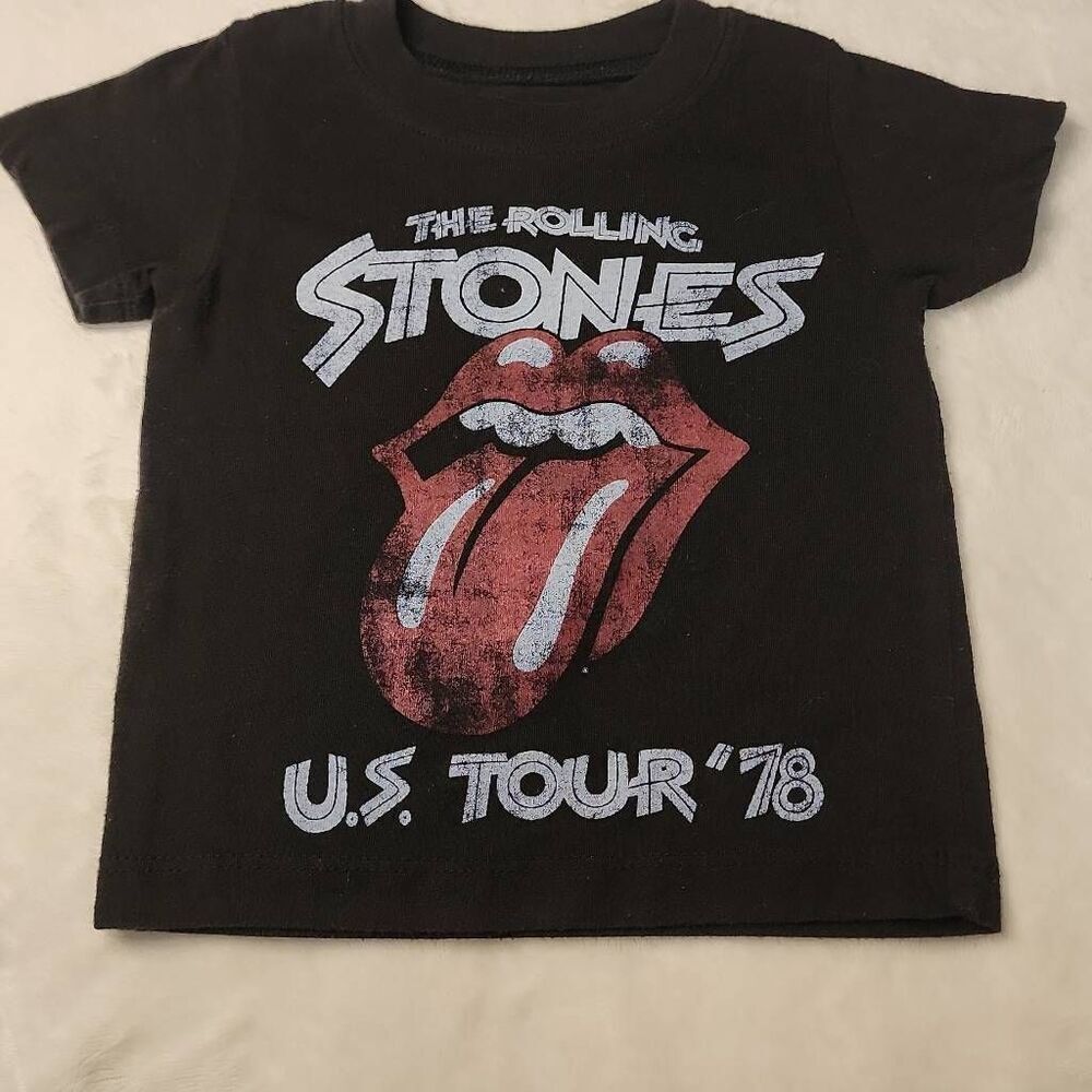 The Rolling Stones Black Tshirt With Graphics Toddler Sizes